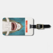 素晴らし白鮫の攻撃パーソナライズされた海おもしろい ラゲッジタグ (正面横)