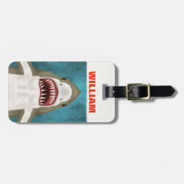 素晴らし白鮫の攻撃パーソナライズされた海おもしろい ラゲッジタグ