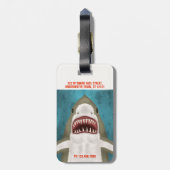 素晴らし白鮫の攻撃パーソナライズされた海おもしろい ラゲッジタグ (裏面縦)