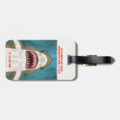 素晴らし白鮫の攻撃パーソナライズされた海おもしろい ラゲッジタグ (裏面横)