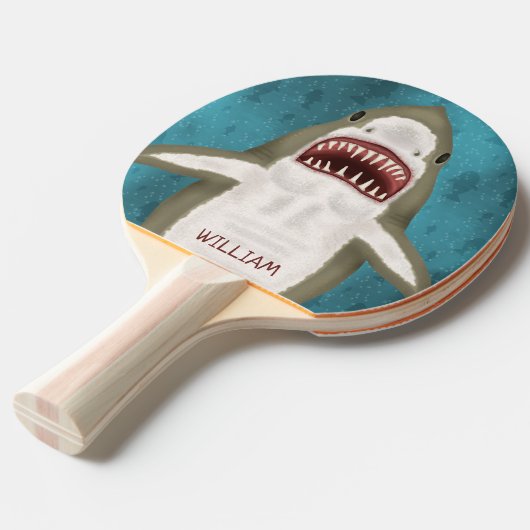 素晴らし白鮫の攻撃パーソナライズされた海おもしろい 卓球ラケット (正面アングル)