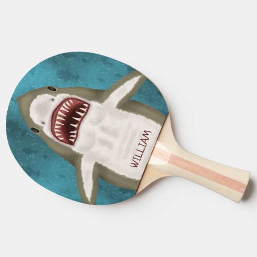 素晴らし白鮫の攻撃パーソナライズされた海おもしろい 卓球ラケット (横)