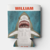 素晴らし白鮫の攻撃パーソナライズされた海おもしろい 缶クーラー (裏面)