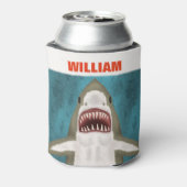 素晴らし白鮫の攻撃パーソナライズされた海おもしろい 缶クーラー (缶裏面)