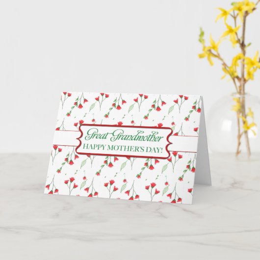 素晴らし祖母の母の日の水色の花 カード (黄色い花)