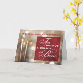 素晴らし祖父母のクリスマス・キャンドル生まれの子 カード (黄色い花)