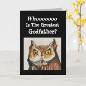 素晴らし神父ハッピーバースデーおもしろいフクロウ カード (黄色い花)