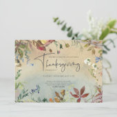 素晴らし秋 | 水彩感謝祭ディナーパーティー 招待状 (スタンド正面)