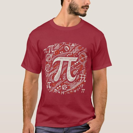素晴らし科学者のためのPi記号とTシャツ Tシャツ (正面)