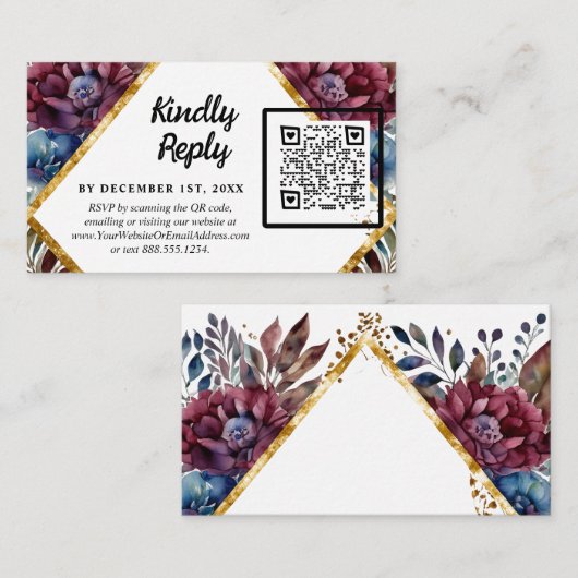 素晴らし精巧な宝石の色をした牡丹結婚の エンクロージャーカード (正面/裏面)