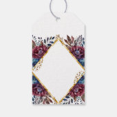 素晴らし精巧な宝石の色をした牡丹結婚の ギフトタグ (裏面)