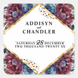 素晴らし精巧な宝石の色をした牡丹結婚の スクエアシール