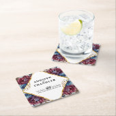 素晴らし精巧な宝石の色をした牡丹結婚の スクエアペーパーコースター (インサイチュ)