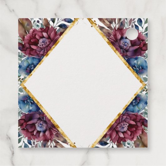 素晴らし精巧な宝石の色をした牡丹結婚の フェイバータグ (裏面)