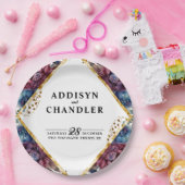 素晴らし精巧な宝石の色をした牡丹結婚の ペーパープレート (パーティー)