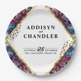 素晴らし精巧な宝石の色をした牡丹結婚の ペーパープレート