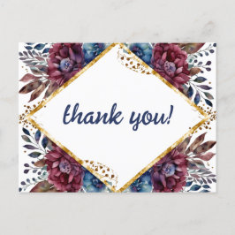 素晴らし精巧な宝石の色をした牡丹結婚の ポストカード