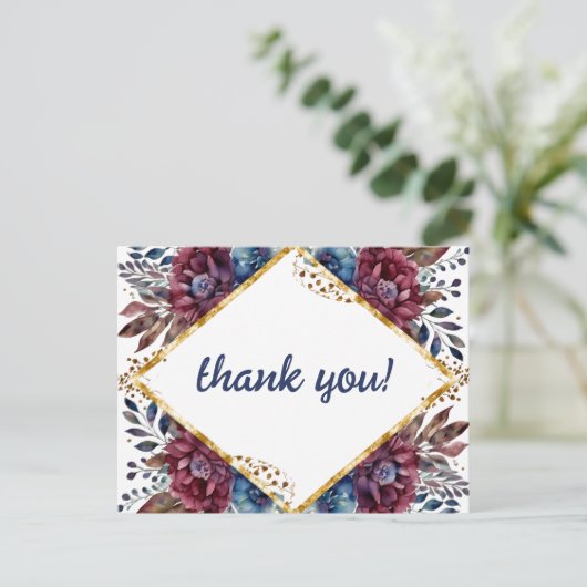 素晴らし精巧な宝石の色をした牡丹結婚の ポストカード (スタンド正面)