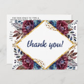 素晴らし精巧な宝石の色をした牡丹結婚の ポストカード (正面/裏面)