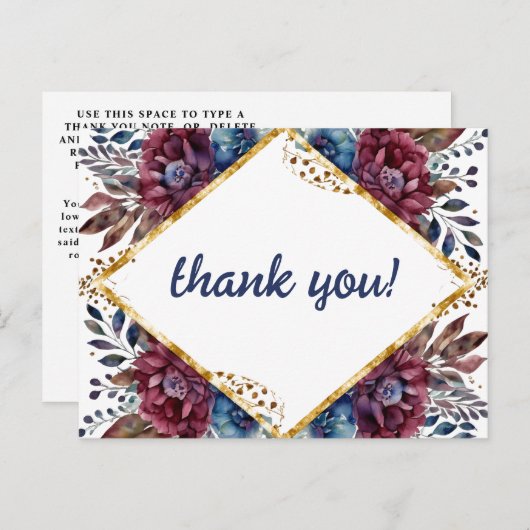 素晴らし精巧な宝石の色をした牡丹結婚の ポストカード (正面/裏面)