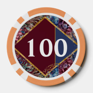 素晴らし精巧な宝石の色をした牡丹結婚の ポーカーチップ