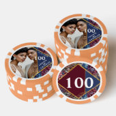 素晴らし精巧な宝石の色をした牡丹結婚の ポーカーチップ (積み重ね)