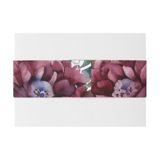 素晴らし精巧な宝石の色をした牡丹結婚の 招待状ベリーバンド (裏面例)