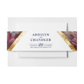 素晴らし精巧な宝石の色をした牡丹結婚の 招待状ベリーバンド (正面例)