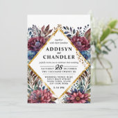 素晴らし精巧な宝石の色をした牡丹結婚の 招待状 (スタンド正面)