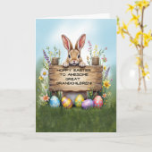 素晴らし素晴らし孫バニー・グラス・イースター カード (黄色い花)