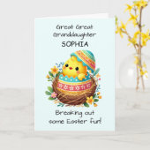 素晴らし素晴らし孫娘がイースターシックに カード (黄色い花)