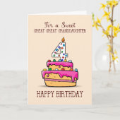素晴らし素晴らし孫娘4歳の誕生日、スイートケーキ カード (黄色い花)