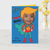 素晴らし素晴らし漫画誕生日キッド カード (黄色い花)