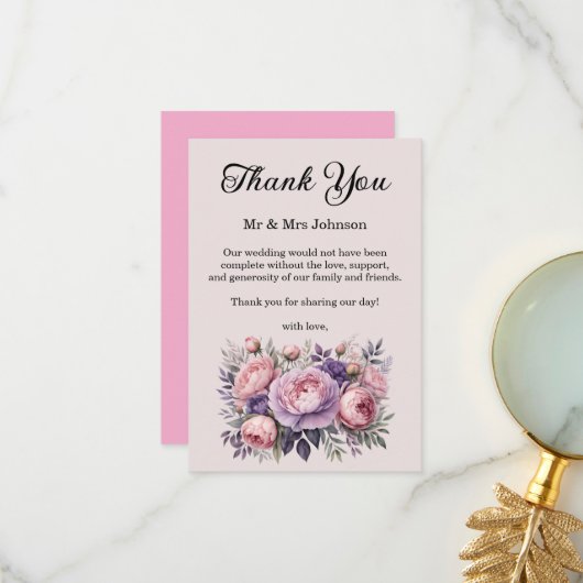 素晴らし結婚フローラサンキューカード サンキューカード (正面/裏面インサイチュ)