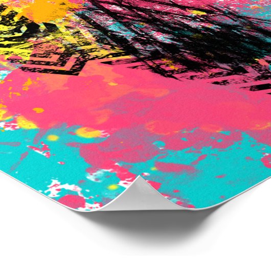 素晴らし絵を描抽象芸術のカスタム言葉 ポスター (角)