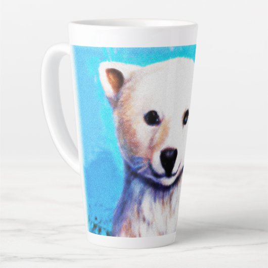 素晴らし絵画極の熊の肉。買今 カフェラテマグ (左アングル)