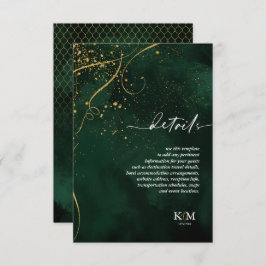 素晴らし線金ゴールド抽象芸術詳細Emerald ID867 エンクロージャーカード