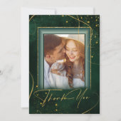 素晴らし線金ゴールド結婚の感謝していGrn ID867 サンキューカード (正面)