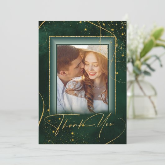 素晴らし線金ゴールド結婚の感謝していGrn ID867 サンキューカード (スタンド正面)