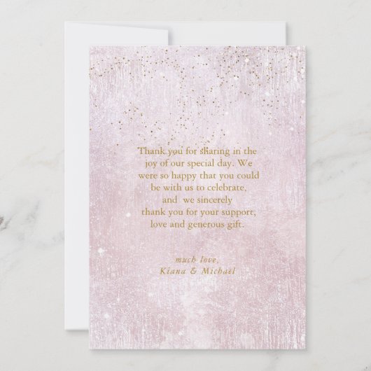 素晴らし線金ゴールド結婚の感謝していMv ID867 サンキューカード (裏面)