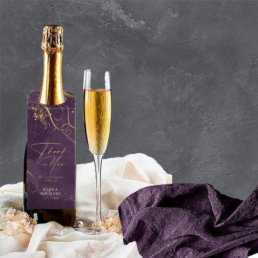 素晴らし線金ゴールド結婚抽象芸術の梅ID867 ボトルネックタグ