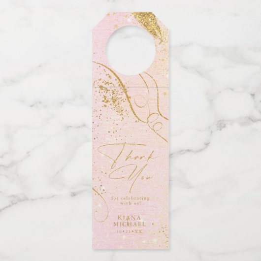 素晴らし線金ゴールド結婚抽象芸術の赤面ID867 ボトルネックタグ (正面)