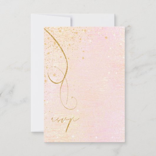 素晴らし線金ゴールド結婚抽象芸術の赤面ID867 出欠カード (裏面)