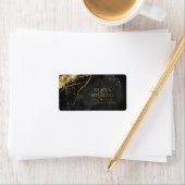 素晴らし線金ゴールド結婚抽象芸術の黒ID867 ラベル (インサイチュ)