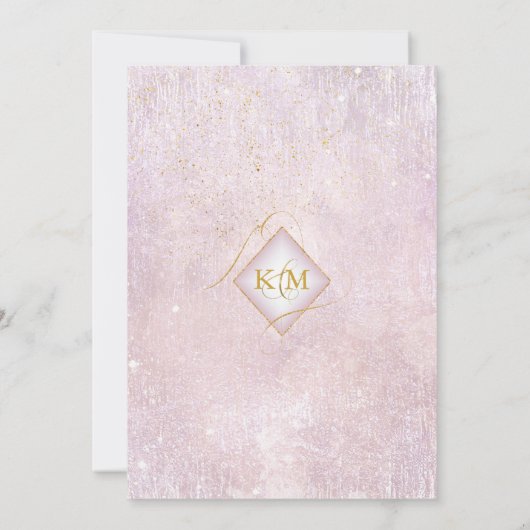 素晴らし線金ゴールド結婚抽象芸術のMauve ID867 セーブザデート (裏面)