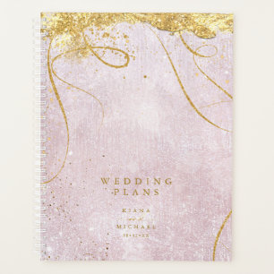 素晴らし線金ゴールド結婚抽象芸術のMauve ID867 プランナー手帳