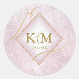 素晴らし線金ゴールド結婚抽象芸術のMauve ID867 ラウンドシール