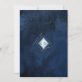 素晴らし線金ゴールド結婚抽象芸術のNavy ID867 セーブザデート (裏面)