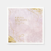 素晴らし線金ゴールド結婚抽象芸術V1曲線ID867 スタンダードカクテルナプキン (正面)