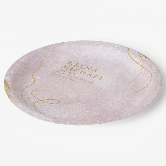 素晴らし線金ゴールド結婚抽象芸術V1曲線ID867 ペーパープレート (アングル)